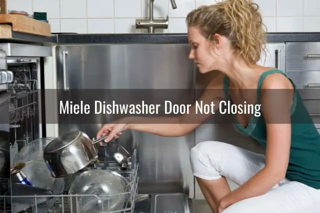 Woman putting plates in the dishwasher