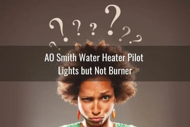 Confused female with white question marks floating above her head