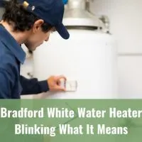 Man fixing the water heater tank