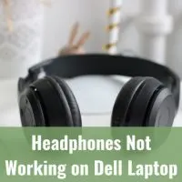 Black headphones on the table