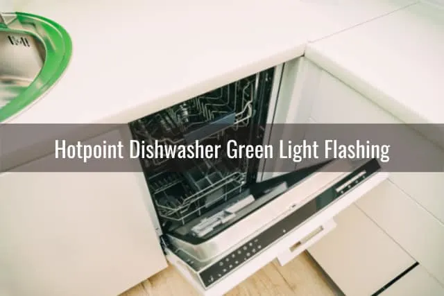 White dishwasher in the kitchen