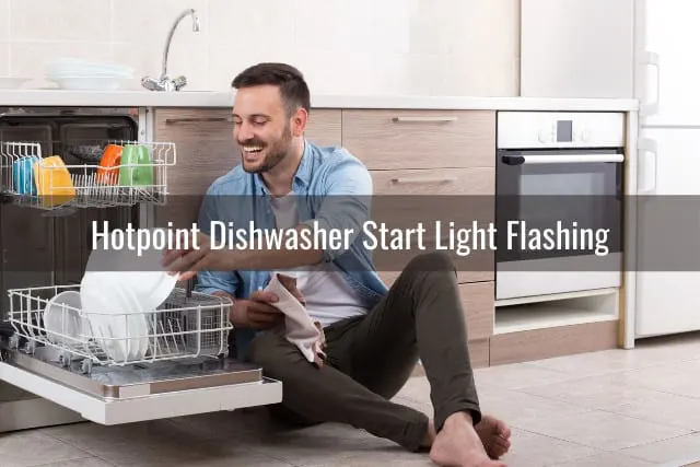 Man putting plates on the dishwasher