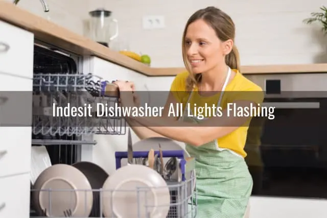 Woman putting plates on the dishwasher