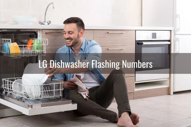 Man putting plates on the dishwasher