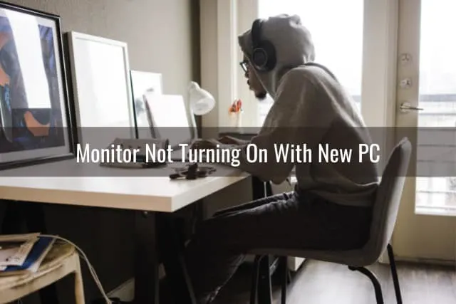 Man looking in the monitor