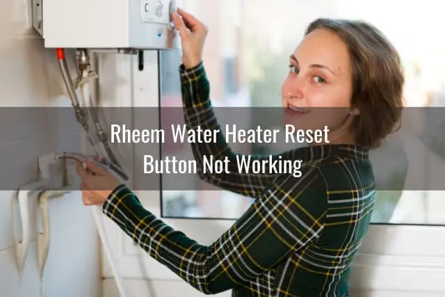 Woman adjusting water heater