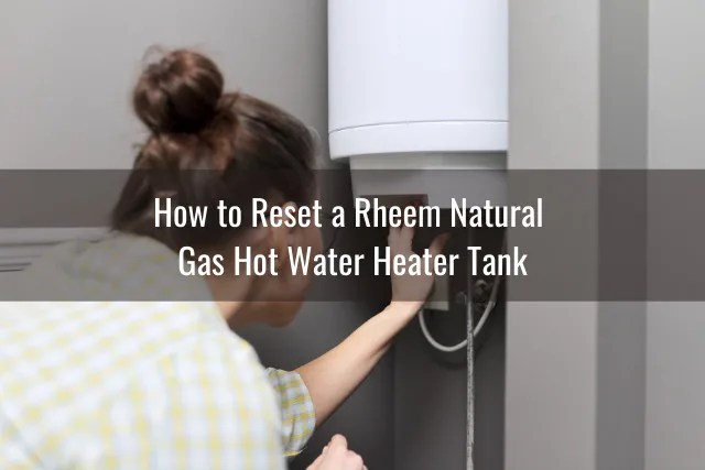 Woman adjusting water heater