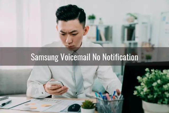 Frustrated man looking at her phone
