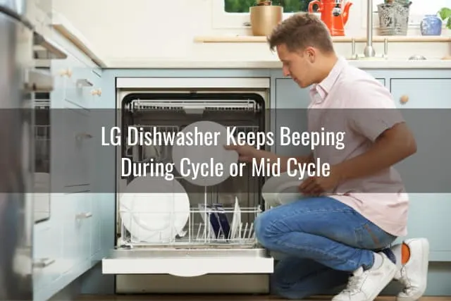 Man putting plates on the dishwasher