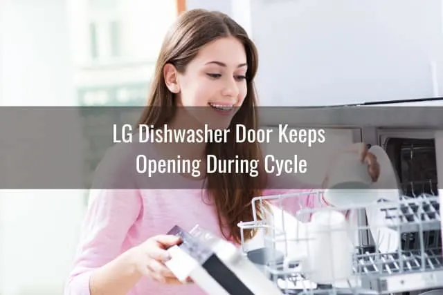 Woman checking the dishwasher