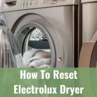 Modern dryer with clothes inside
