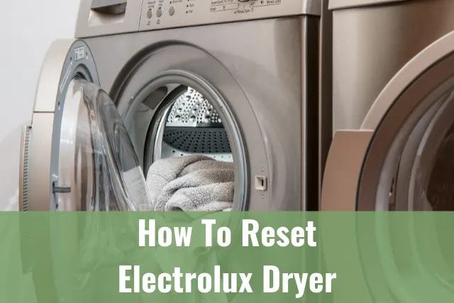 Modern dryer with clothes inside
