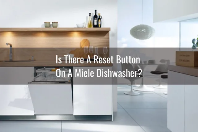White dishwasher in the kitchen