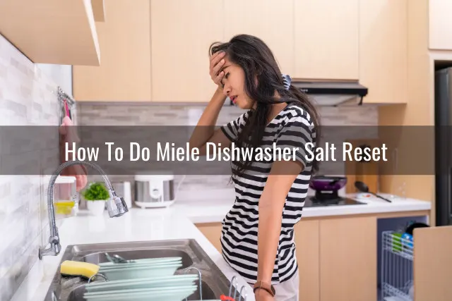 Frustrated woman looking at the dishes