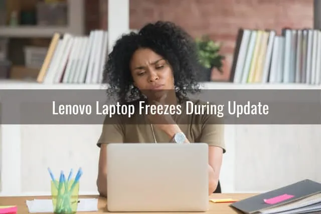 Confused woman looking at her laptop