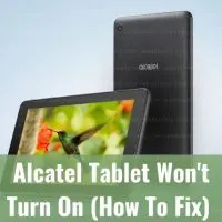 Two tablet PCs standing upright