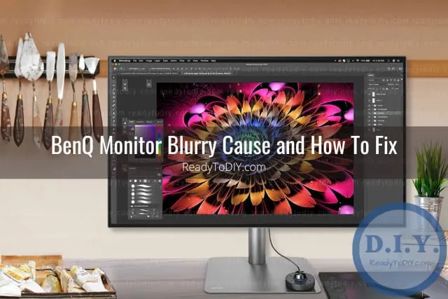 Modern black monitor on the desk