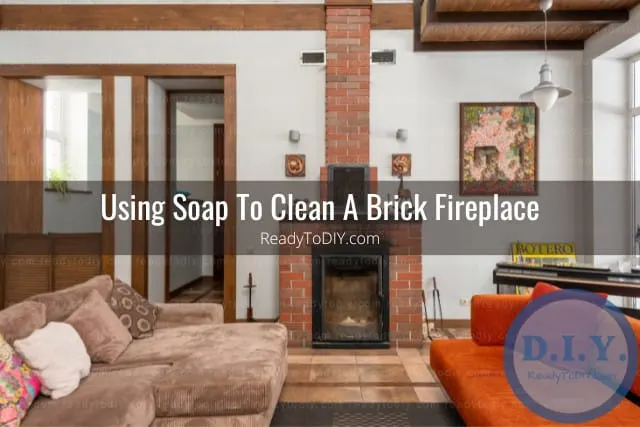 Brick fireplace in the living room