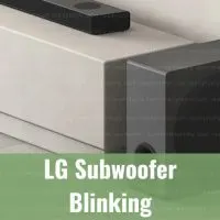 Black subwoofer below the TV