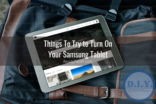 Tablet PC on top of carrying case