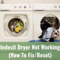 Modern dryer with clothes inside