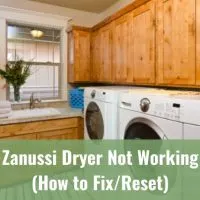 Modern dryer with clothes inside