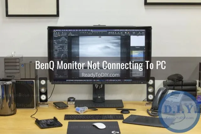 Black modern monitor on the table