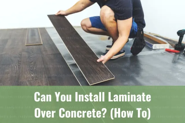 Handyman working on the laminate floor