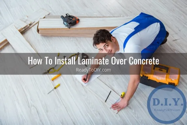 Handyman working on the laminate floor