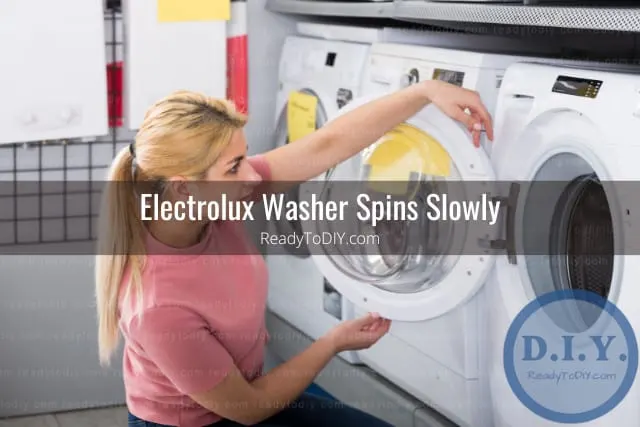 Woman checking the washer lock