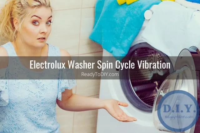 Woman checking the washer lock