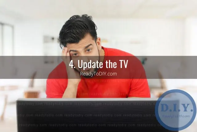Frustrated man watching tv