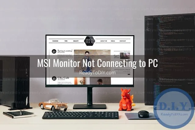 Black modern monitor on the table