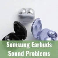 Black, white and violet earbuds