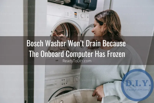 Modern washer with clothes inside