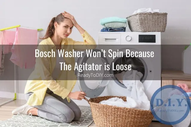 Modern washer with clothes inside