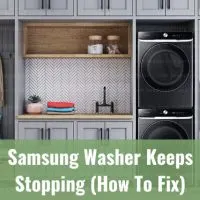 Modern washer with clothes inside