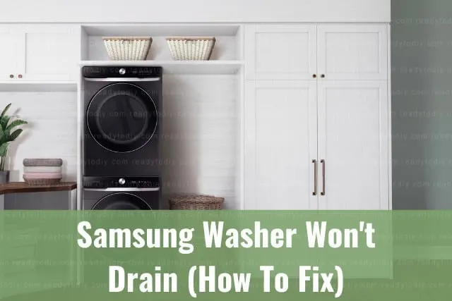Modern washer with clothes inside