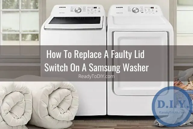 Modern washer with clothes inside