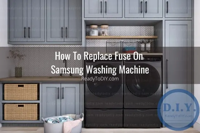 Modern washer with clothes inside