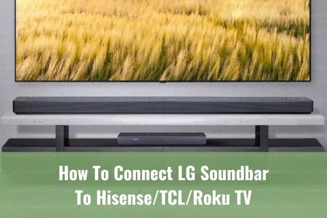 Black soundbar below the flatscreen tv