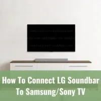 Black soundbar below the flatscreen tv
