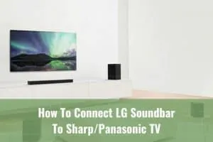 Black soundbar below the flatscreen tv