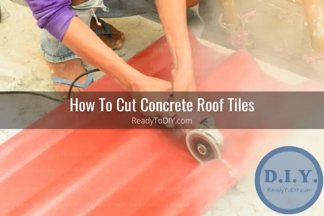 Man cutting roof tiles