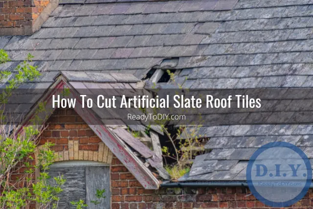 Man cutting roof tiles