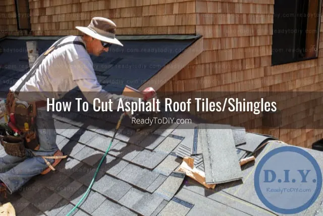 Man cutting roof tiles