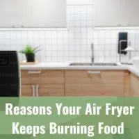Black modern air fryer in the kitchen