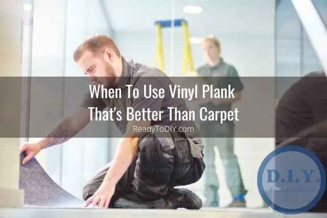 Man installing carpet floor