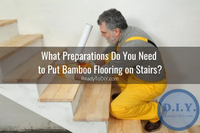 Wooden bamboo stairs