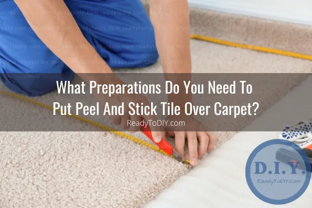 Man cutting carpet